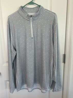 1764 Gold 3/4 Zip Pullover Lightweight White with Black and Pink. Size XL